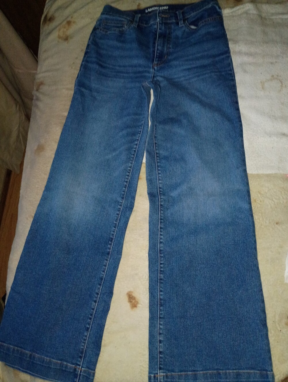 Lands' End Wide-Leg Jeans in Blue Wash